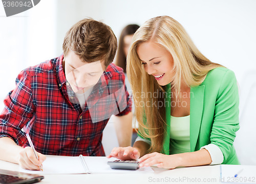 Image of students doing mathematics at school