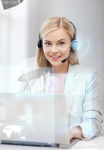 Image of futuristic female helpline operator