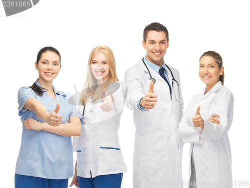 Image of professional young team or group of doctors