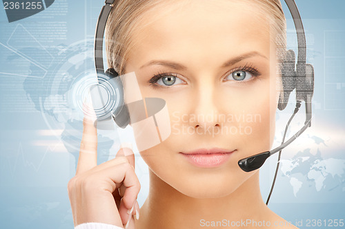 Image of futuristic female helpline operator