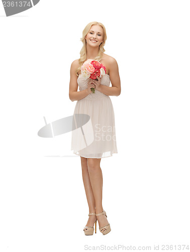 Image of woman with bouquet of flowers