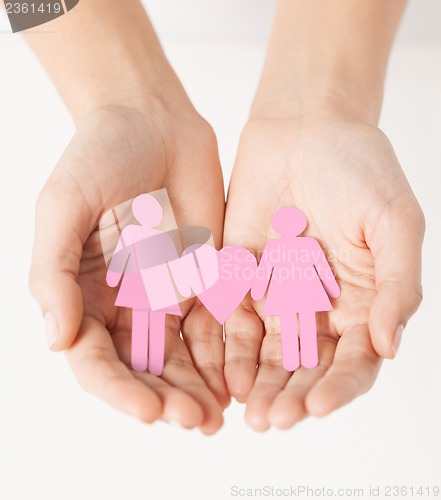 Image of womans hands with paper women