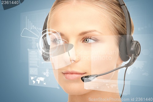 Image of futuristic female helpline operator