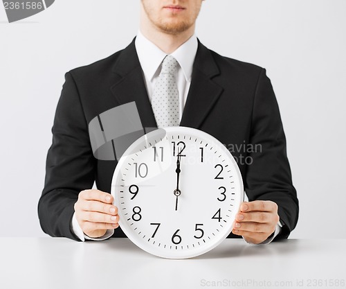 Image of man with wall clock