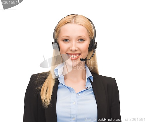 Image of friendly female helpline operator