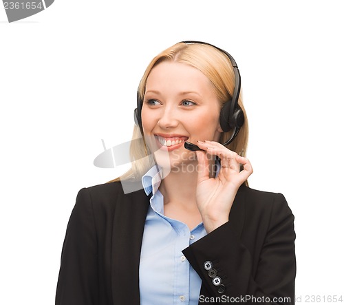 Image of friendly female helpline operator