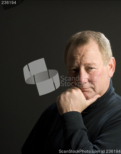 Image of serious thinking man