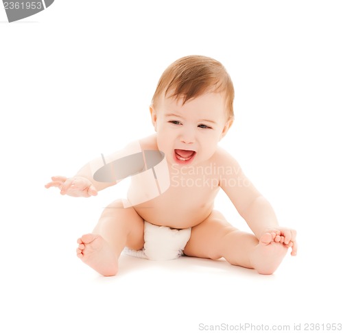 Image of crying baby with erupting teeth