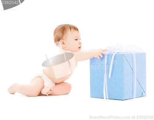 Image of happy child with gift box