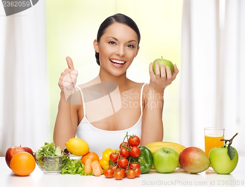 Image of woman with healthy food