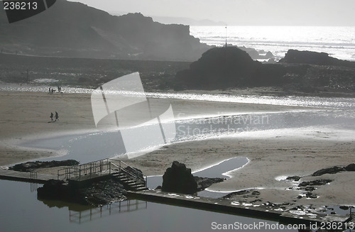 Image of misty beach scene