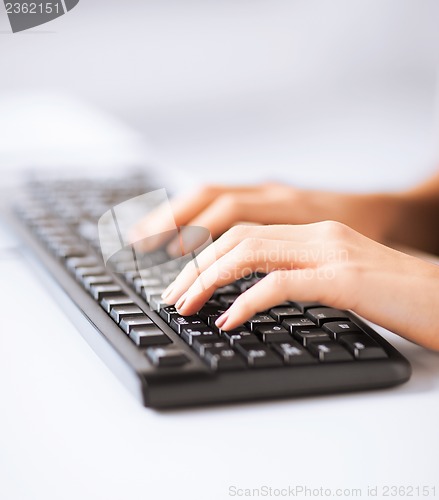 Image of woman hands typing on keyboard