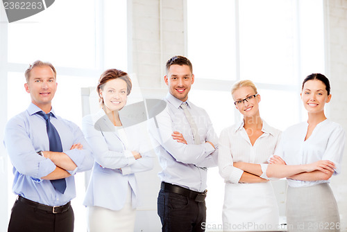 Image of friendly business team in office