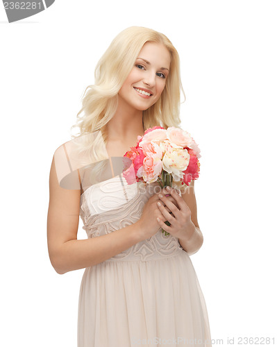 Image of woman with bouquet of flowers