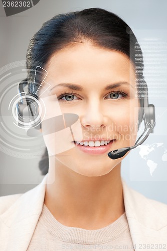 Image of futuristic female helpline operator