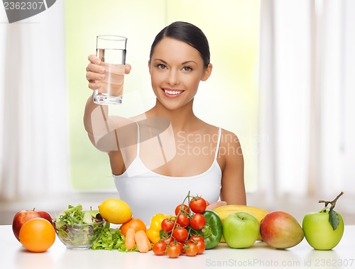 Image of woman with healthy food