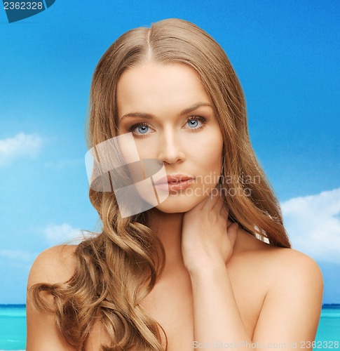 Image of beautiful woman with long hair