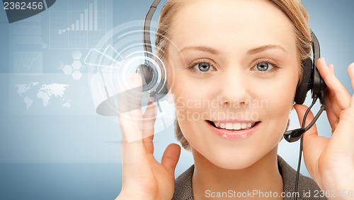 Image of futuristic female helpline operator