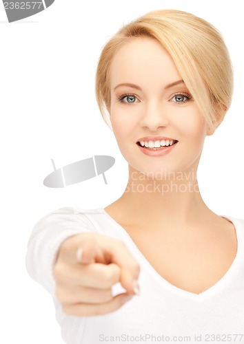 Image of businesswoman pointing her finger