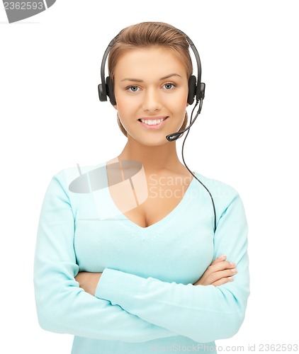 Image of friendly female helpline operator