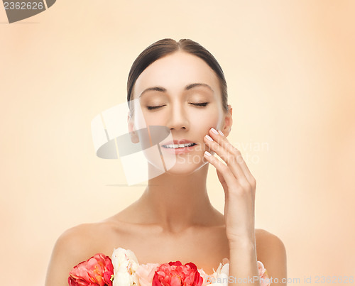 Image of woman with flowers