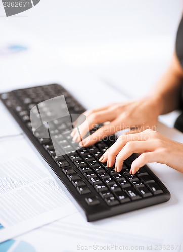 Image of woman hands typing on keyboard