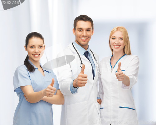 Image of professional young team or group of doctors