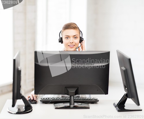 Image of friendly female helpline operator