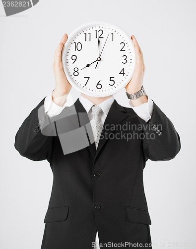 Image of man with wall clock