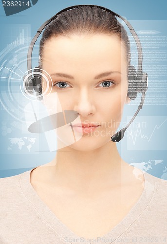 Image of futuristic female helpline operator