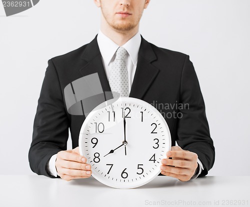 Image of man with wall clock