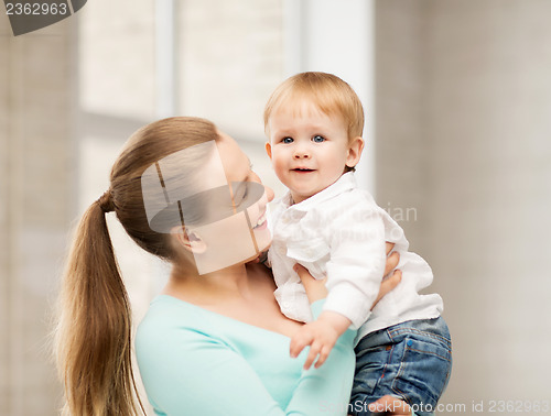 Image of happy mother with adorable baby