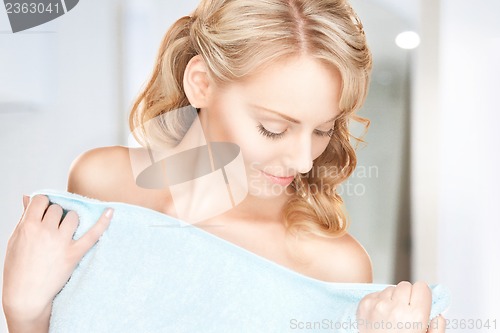 Image of lovely woman in towel