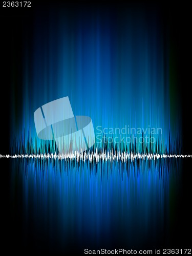 Image of Sound waves oscillating on black. EPS 8