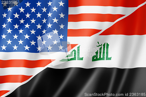 Image of USA and Iraq flag