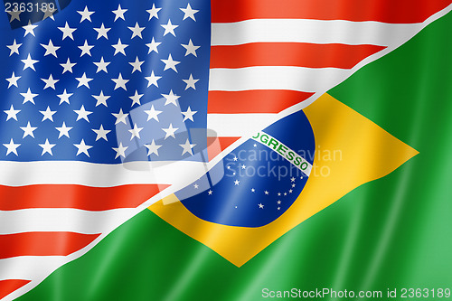 Image of USA and Brazil flag