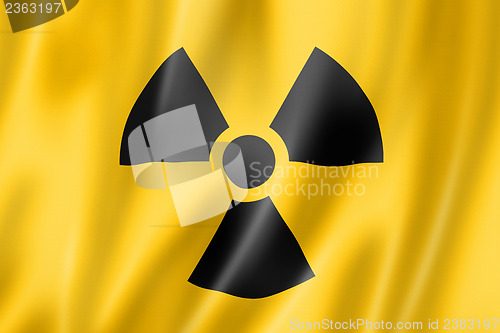 Image of radioactive nuclear symbol flag