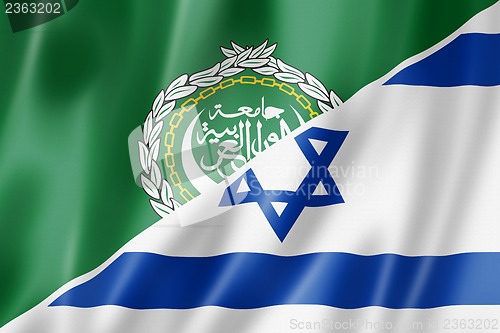 Image of Arab League and Israel flag