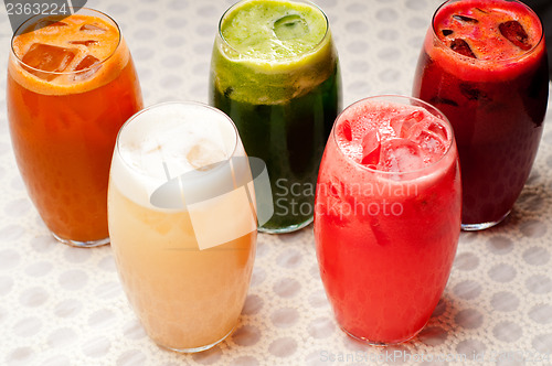 Image of selection of fruits long drinks