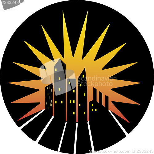 Image of City skyline silhouette icon