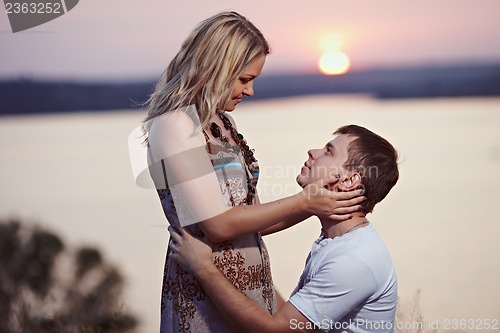 Image of Proposal at sunset