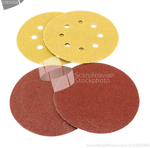 Image of sander grinder tool sandpaper isolated on white 