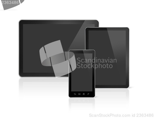 Image of mobile phone and digital tablet pc