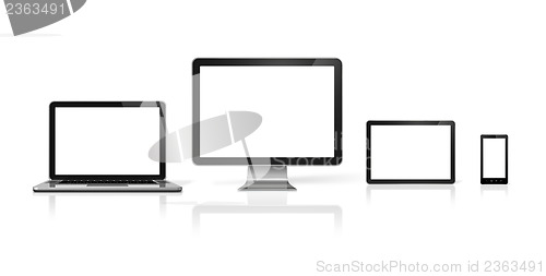 Image of computer, laptop, mobile phone and digital tablet pc