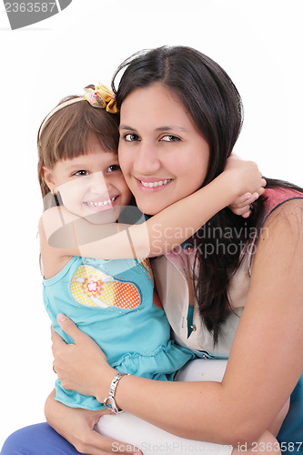 Image of Mother with daughter isolated on white