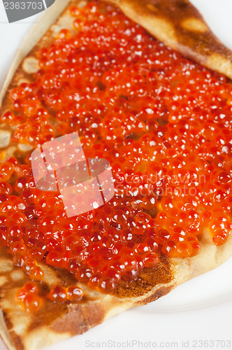 Image of Pancake with red caviar