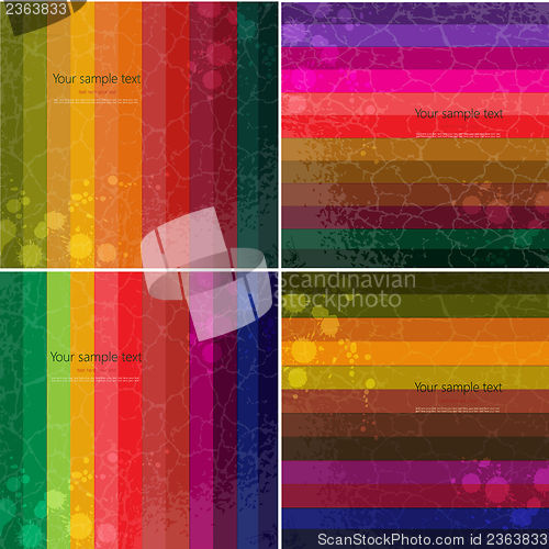 Image of Set of four Colourful line background.