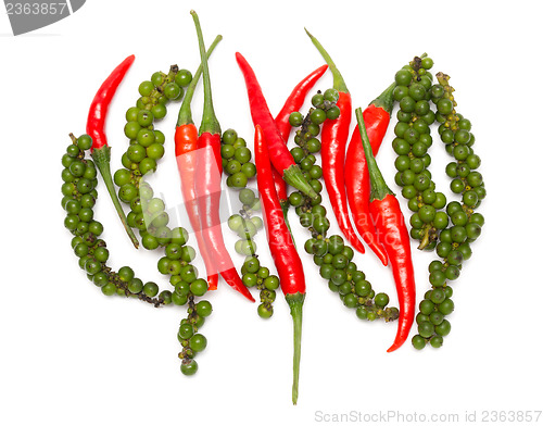 Image of chili pepper and green bell pepper