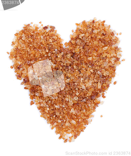 Image of Brown sugar with a shape of heart