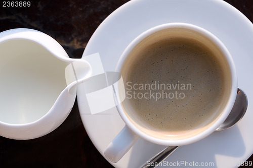 Image of cup of coffee and milk